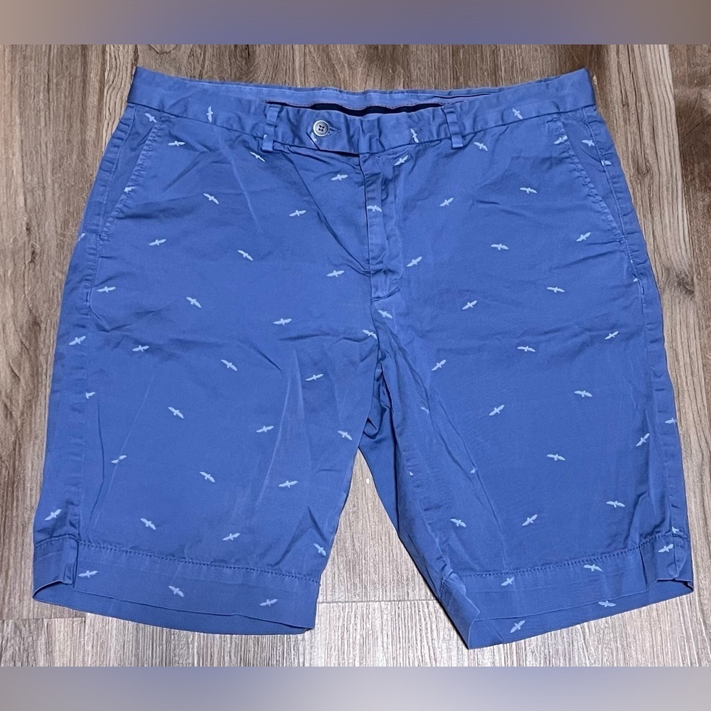 Men's Hackett London Seagull Zip Up Shorts in Coastal Blue